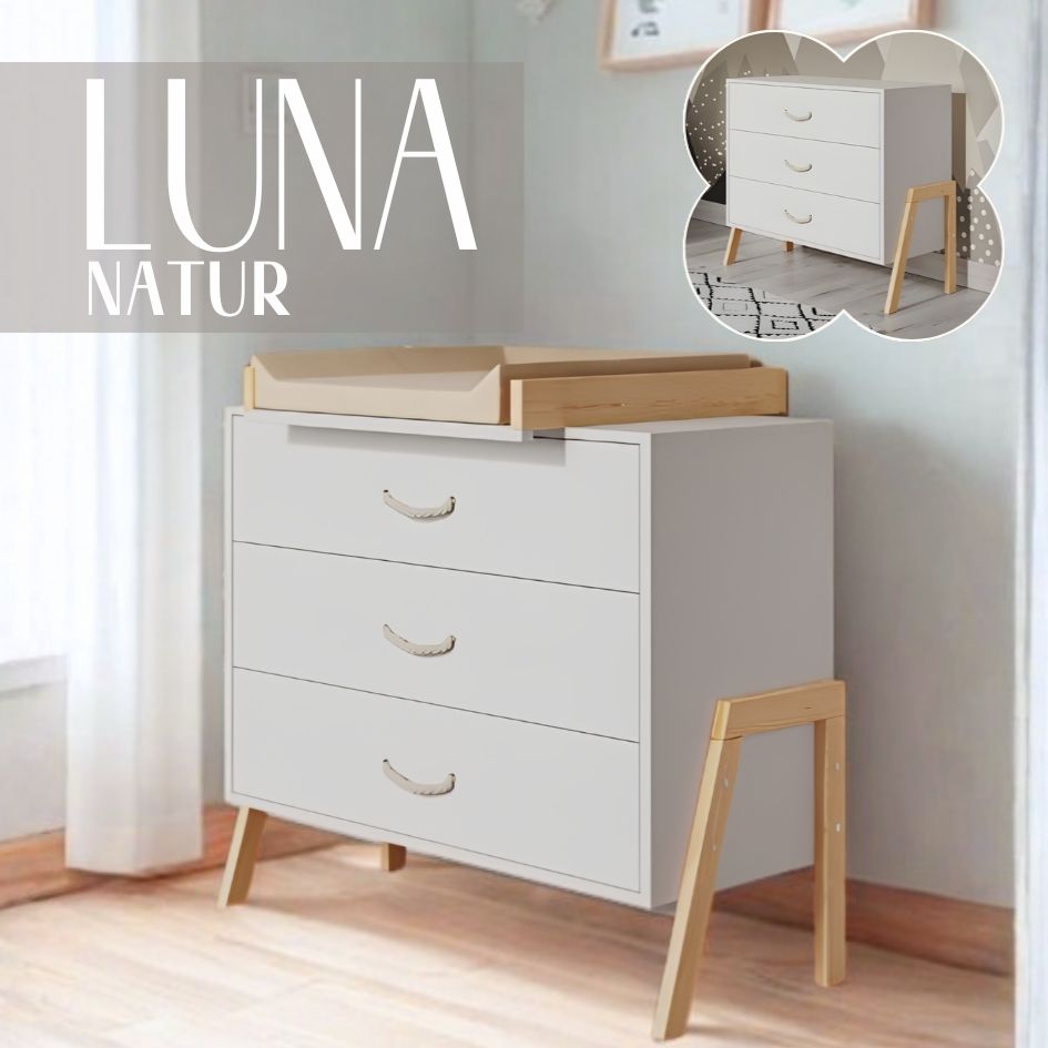 LUNA Natur Baby dresser with changing top
