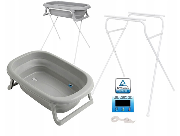 Foldable bath with stand Gray - Tega Baby